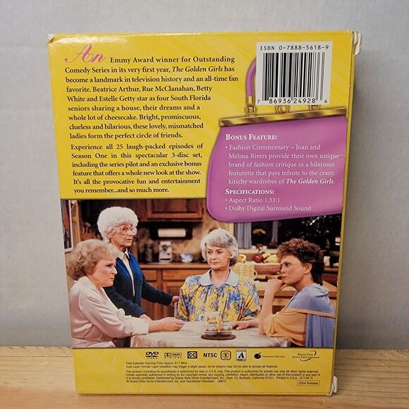 DVD The Golden Girls Complete First Season w/ outter sleeve. BETTY WHITE - Picture 3 of 3